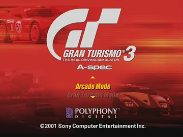 Gran Turismo 3 - A-spec (Japan) screen shot title